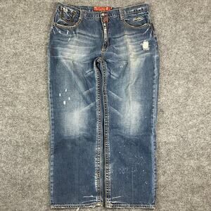 Stash House Jeans Mens 44 Distressed Relaxed Fit Blue Denim Vintage Baggy Y2K